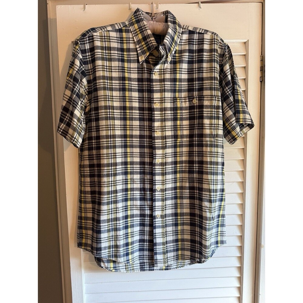 Pendleton Oceanside Short Sleeve Shirt Mens M Plaid Button Up Cotton Preppy